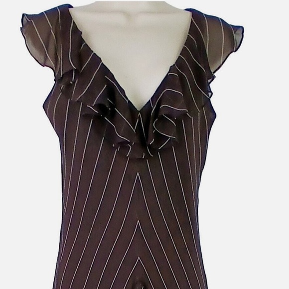 EUC Ralph Lauren Women's Brown 100% silk Dress size 16 - Picture 2 of 6
